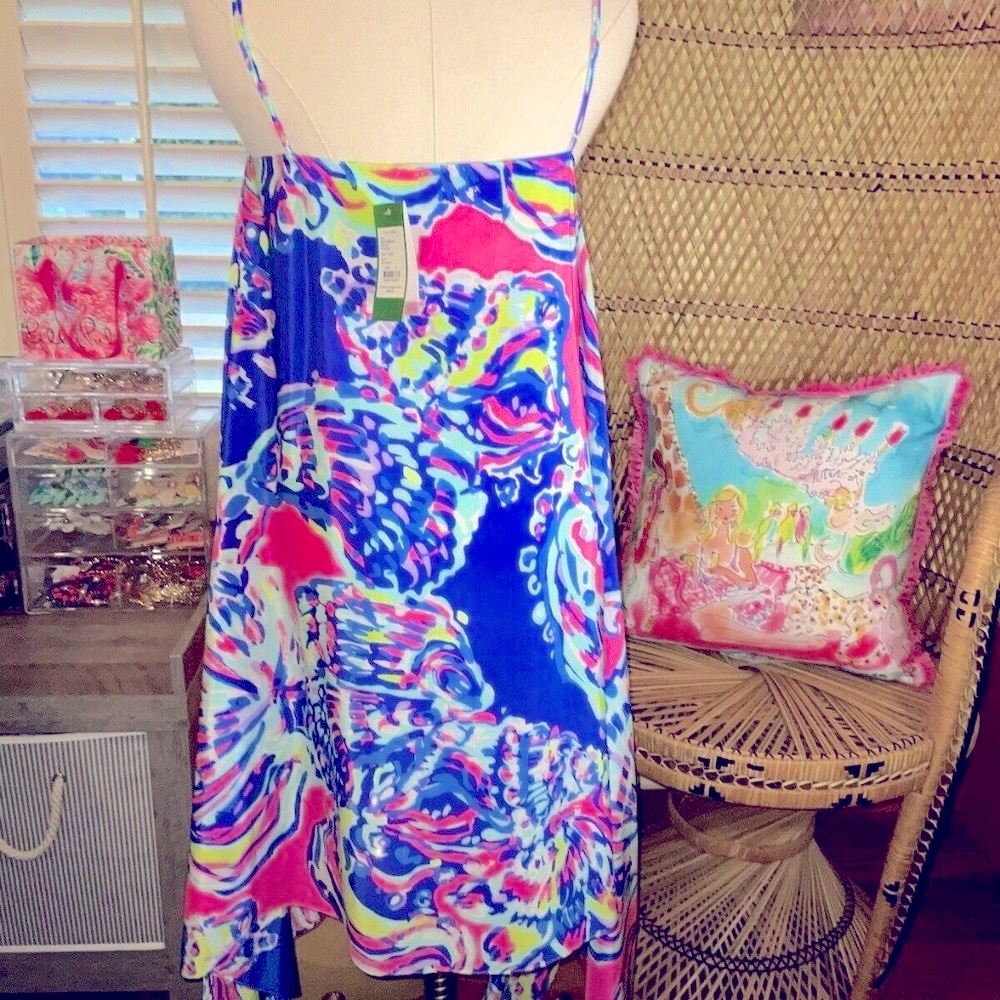 Lilly Pulitzer NWT 🦄 Kimi Silk Dress 🦄 Coastal Retreat Size XXS Holy Grail! - Picture 15 of 15